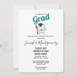 Convite Dente feliz com cuidado dentário com Boné de forma