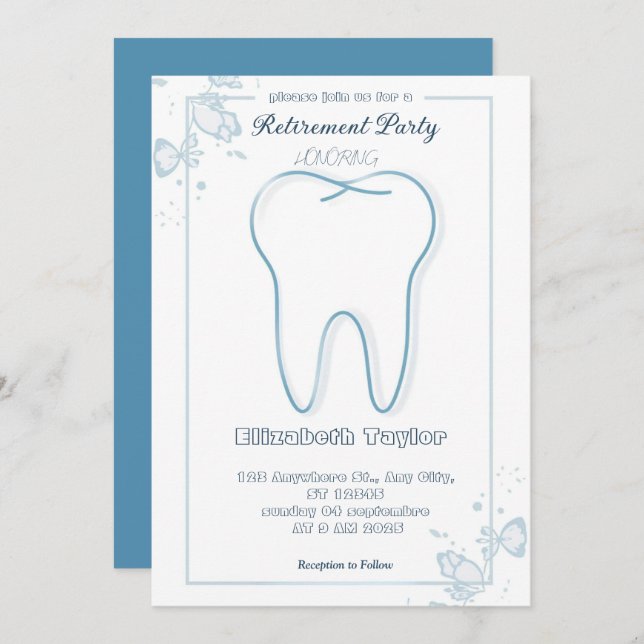 Convite Dentist retirement invitation -Thank You Dentist (Frente/Verso)