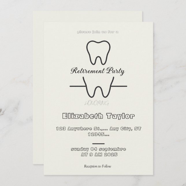 Convite Dentist retirement invitation -Thank You Dentist (Frente/Verso)