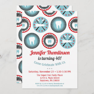 Convite Dentista Aniversário Invocando Partido Higienista 