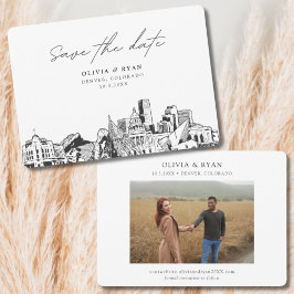 Convite Denver Wedding Modern Salvar Data