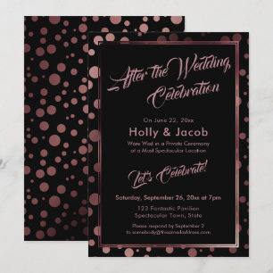 Convite Depois da Celebração de Casamento Bolhas Dourado R