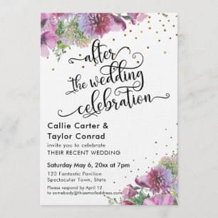 Convite Depois da Celebração de Casamento Confete de Flor 