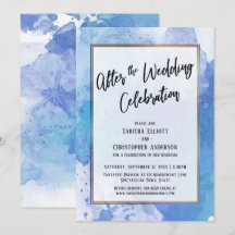 Depois da Celebração de Casamento Dourado Azul Abs