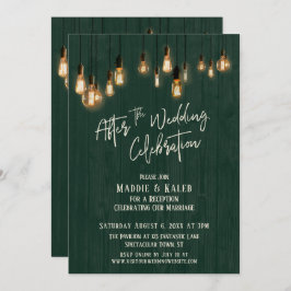 Convite Depois da Celebração de Casamento Madeira Verde e 