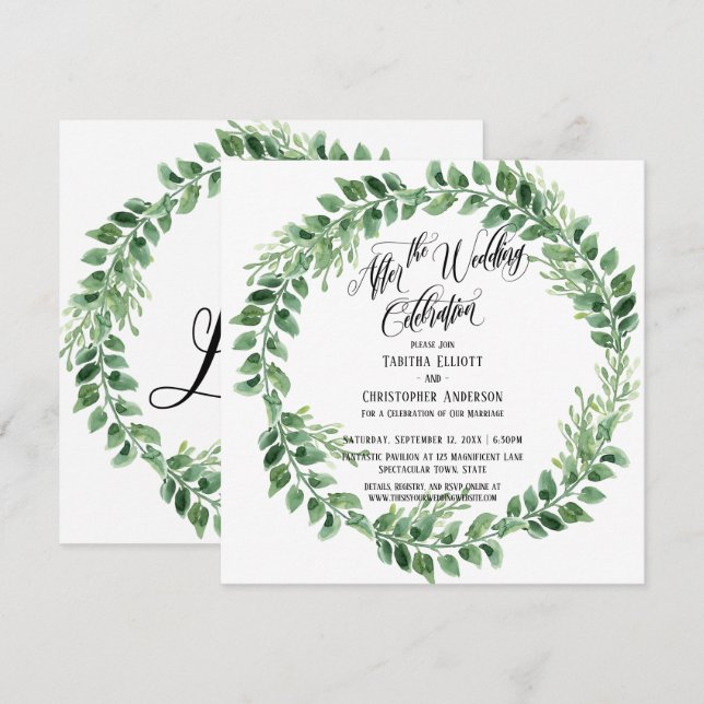 Convite Depois da Celebração de Casamento Recepção Exclusi (Frente/Verso)