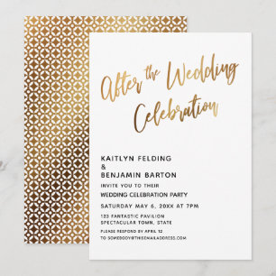 Convite Depois da Celebração de Casamento Recepção Gold