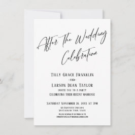 Convite Depois da Celebração de Casamento Simples Elegante