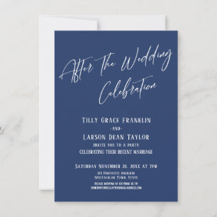 Convite Depois da Celebração de Casamento Simples Elegante
