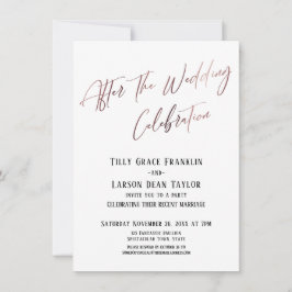 Convite Depois da Celebração de Casamento Suave Ouro Elega