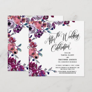 Convite Depois da Celebração do Casamento Flores Pintadas