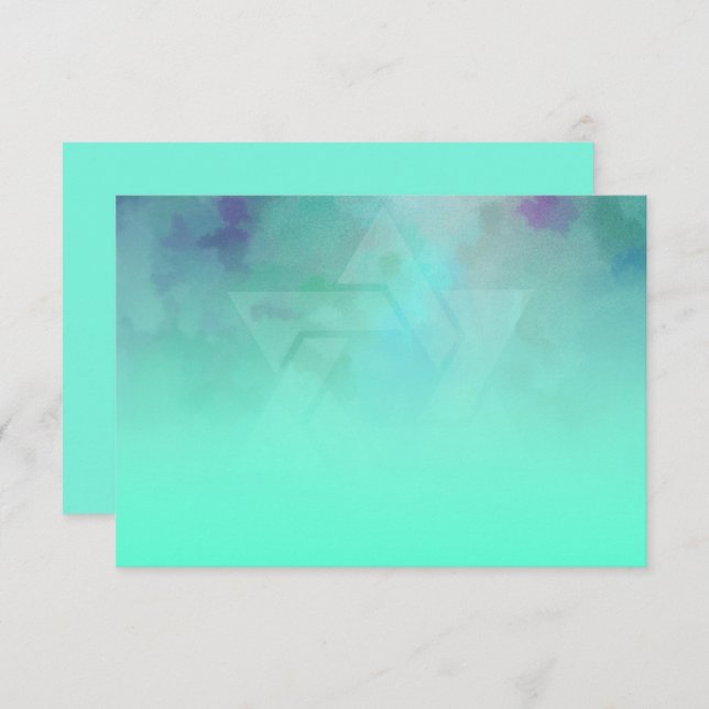 Convite Depois da festa Aqua e Blue Star de David (Frente/Verso)