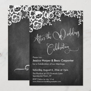 Convite Depois do Casamento Celebração Roteiro Quadro-negr