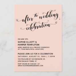 Convite Depois do Esboço de Celebração de Casamento Coraçõ