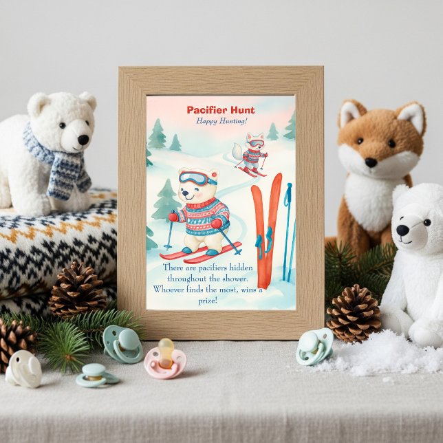 Convite Depois do jogo de caça ao bico de Bebê Boho ski Ba (Après Bébé ski Baby Boho Pacifier Hunt game)