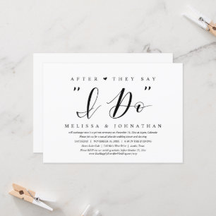 Convite Depois que eles dizem Sim, Jantar de Casamento Fur