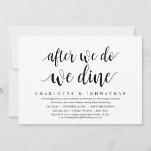 Convite Depois Que O Fazemos, Jantamos, Janto De Elopement