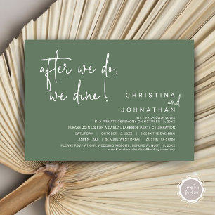 Convite Depois Que O Fazemos, Jantamos, Janto De Elopement