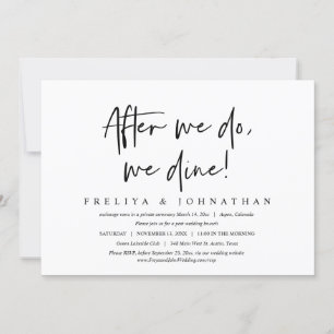 Convite Depois que o fizermos, jantamos, Casamento Elopeme