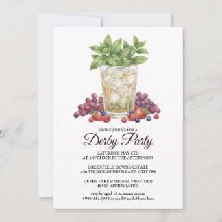 Convite Derby Day Mint Julep Horse Race Party Invitation
