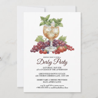Convite Derby Day Mint Julep Horse Race Party Invitation