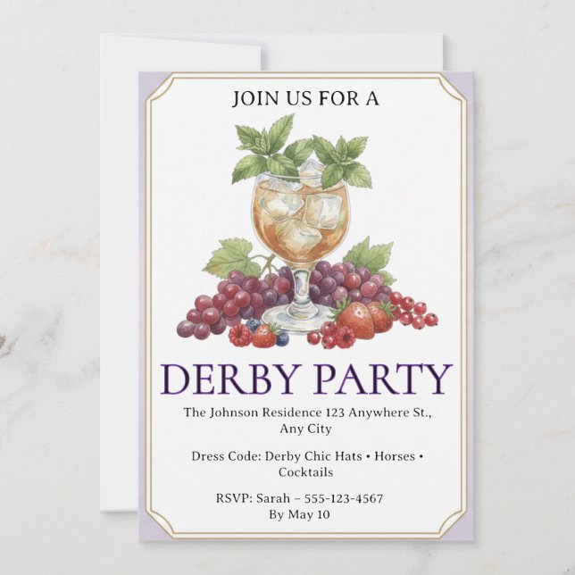 Convite Derby Horse Icon for Invitations (Frente)