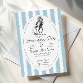 Convite Derby horse racing party elegant stripes