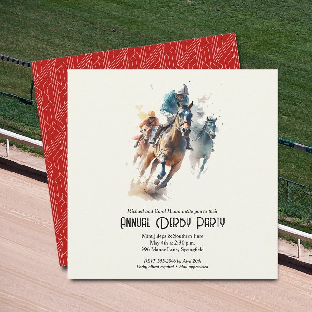 Convite Derby Horses e Jockeys Party (Derby Racehorses and Jockeys Party Invitations)