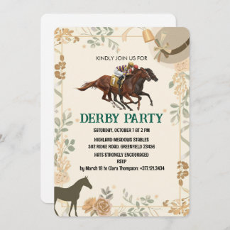 Convite Derby Invitation Elegant Race