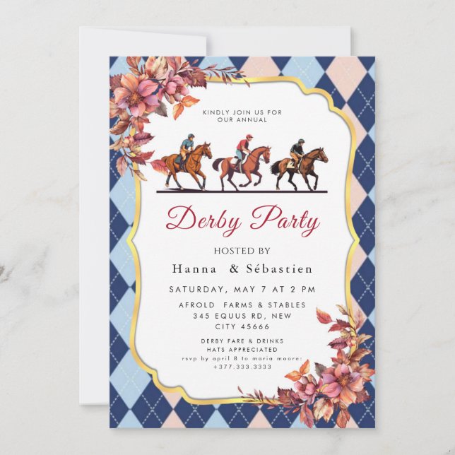 Convite Derby Party Invitation (Frente)