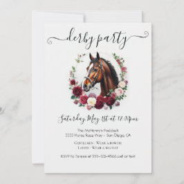 Convite  Derby Party Invitation Card with Floral