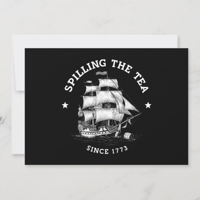 Convite Derramamento Do Chá Desde 1773 Engraçado 4 De Julh (Frente)