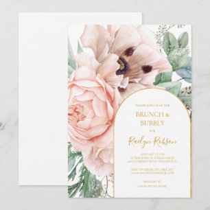Convite Desabrochar Floral Jardim Elegante   Brunch e Espu