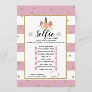 Convite Desafio de selfie jogo Festa de aniversário