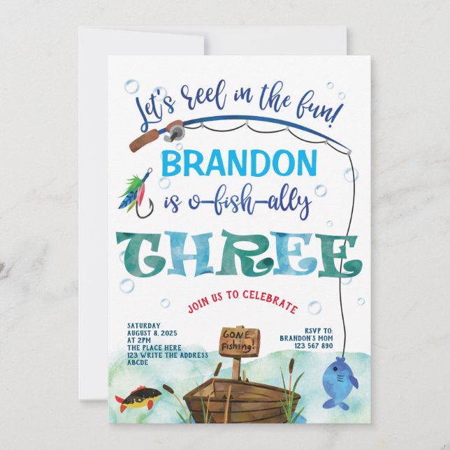 Convite Desapareceu a pesca, O-fish-ally, pesca de anivers (Frente)