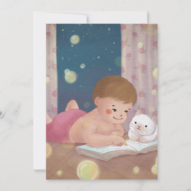 Convite Desaparecidos: Ilustração de Menino e Gato (Frente)