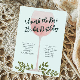 Convite Desarrolhe o Vinho Rosé no Chão de Água Aquarela F