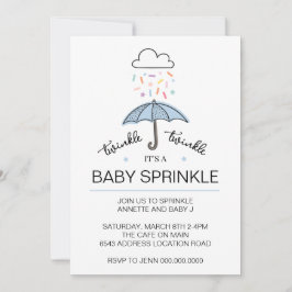 Convite Descarregamento do bebê borrifador de brilho azul