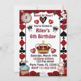 Convite Descendants rise of red custom birthday invitation