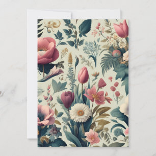 Convite Descubra o Deslumbrante Padrão Botânico Floral de