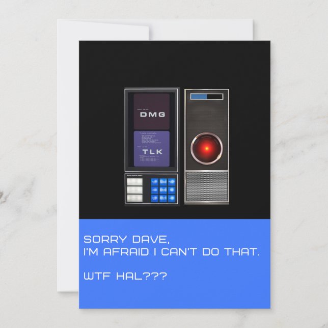 Convite Desculpe Dave Não Consegue Fazer Isso. (Frente)