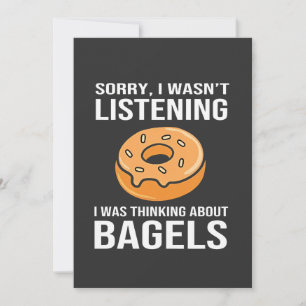 Convite Desculpe, eu estava pensando em Bagels Judaicos Ha