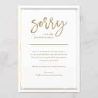 Desculpe o Inconveniente | Cancelamento ou Adiamen