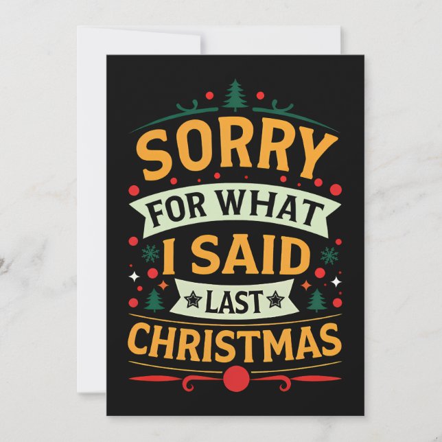 Convite Desculpe Pelo Que Disse O Último Humor De Natal (Frente)