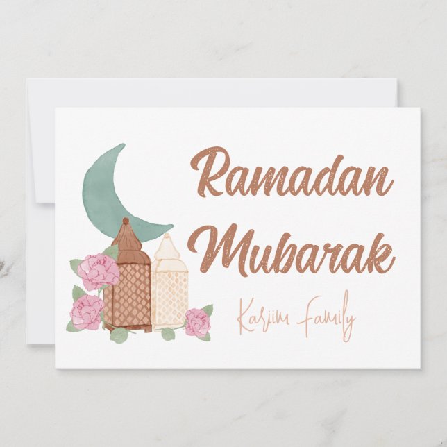 Convite Desdecoração de Ramadan Mubarak Nome de decoração  (Frente)