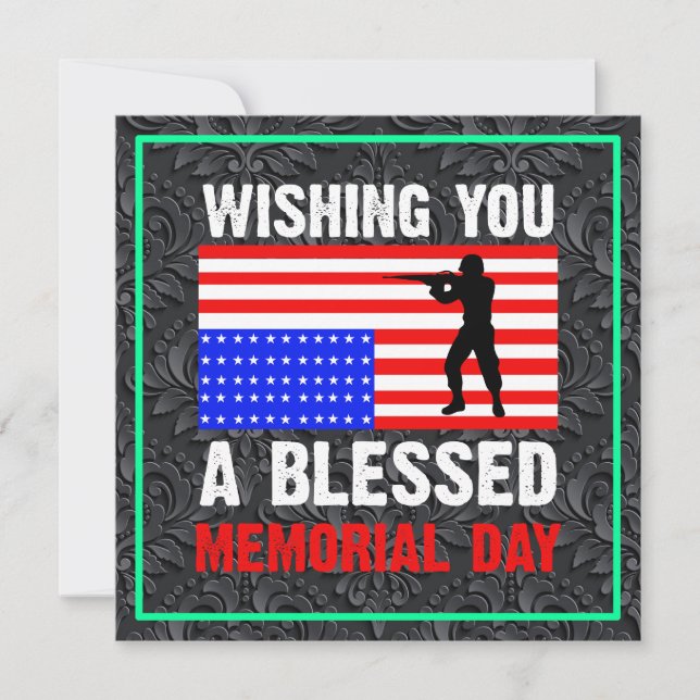 Convite Desejando a Você um Memorial Day Abençoado (Frente)