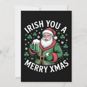 Convite Desejando-lhe um Feliz Natal Papai Noel Cerveja Tr