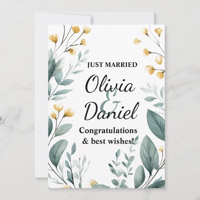 Convite Desejando-lhe uma vida de amor e felicidade (Frente)