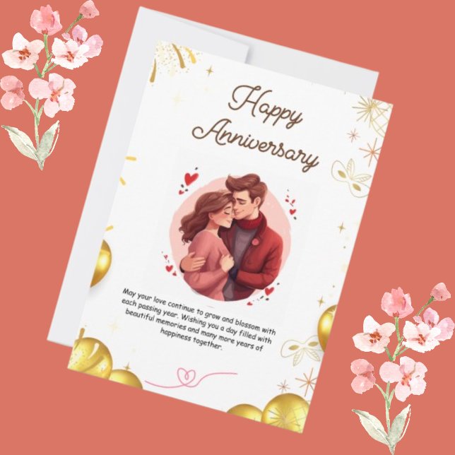 Convite Desejando um dia com lindo Aniversário de Casament (Wedding Anniversary Cards)