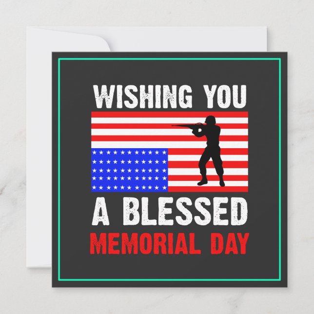 Convite Desejando um Memorial Day Abençoado-62237 (Frente)